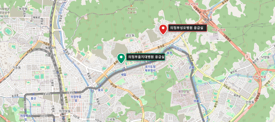 양주시 24시간 응급의료 지도